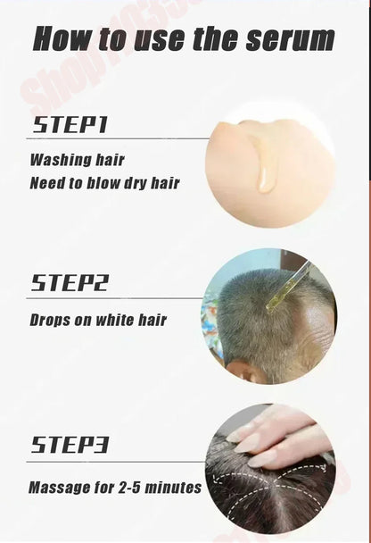 Grey hair serum for men and women, from white to black
