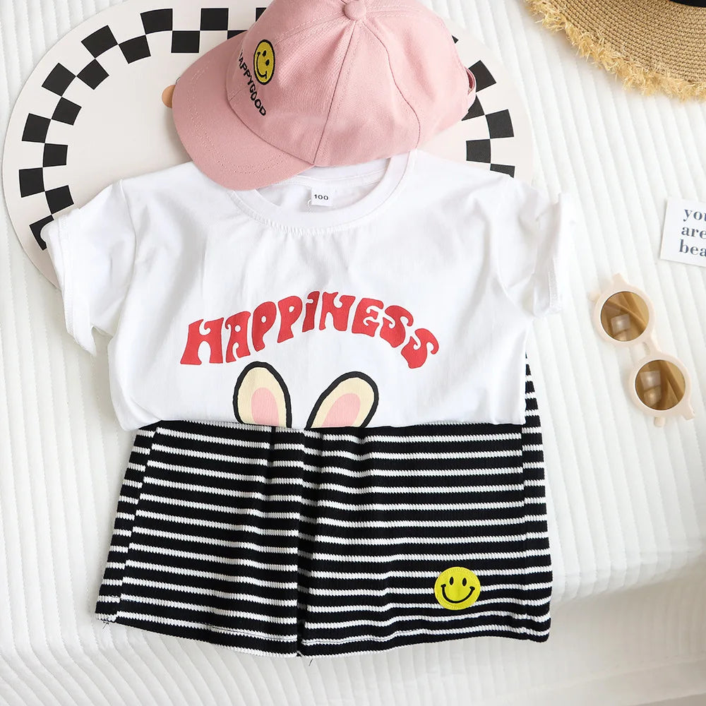 Family Cute Matching T Shirts Parent-child Rabbit Clothes Funny Dad Mom and Son Daughter Cotton Tees Tops Baby Newborn Bodysuit