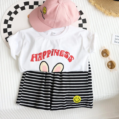 Family Cute Matching T Shirts Parent-child Rabbit Clothes Funny Dad Mom and Son Daughter Cotton Tees Tops Baby Newborn Bodysuit