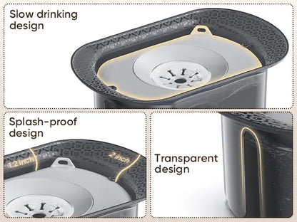 PETPATH No Spill Dog Water Bowl 2.2L (75oz) Large Capacity Anti-Splash Design – Reduces Refill Frequency for All Dogs