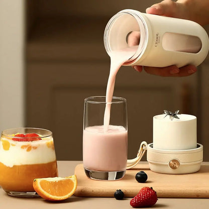 4/10 Blades Fruit Blender Cup with Detachable Straw USB Rechargeable Smoothie Maker Cup 350ML Mini Ice Crusher Office