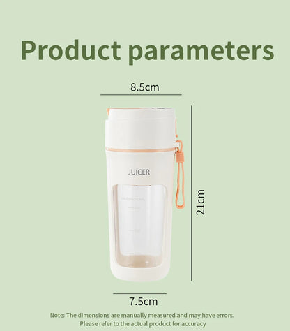 Portable Juicer Mini Electric Blender Multifunction Juice Maker Machine Fruit Mixers Extractors Smoothies Mixer 6 Blades 1200mAh