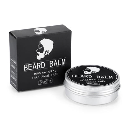60g Beard Balm For Men Facial Hair Beard Growth Wax Thicking Moisturizing Nourishing Professional Mustache Cream Beard Care