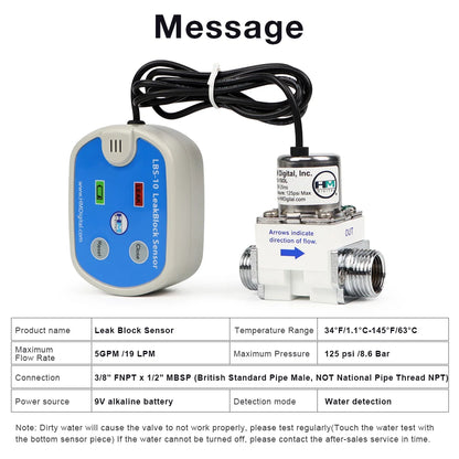 Smart Water Leak Sensor Water Leakage Alarm Overflow Level Detector Flood Protection Automatic Shutdown