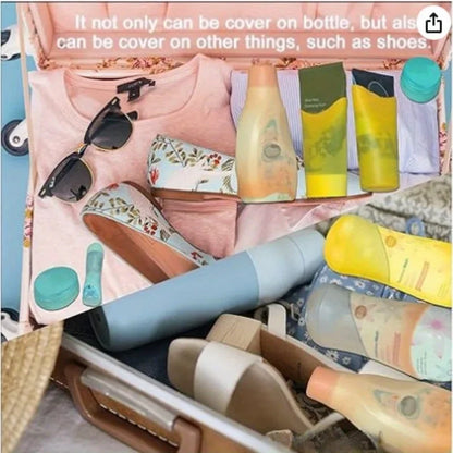 Leak Proof Sleeves For Travel Container, Toiletry Covers For Leak Proofing In Luggage,  Fits Most Size Bottles