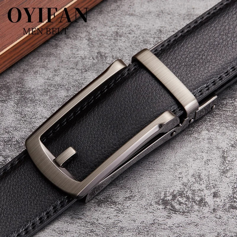 High quality men's automatic belt, business belt, adjustable belt, luxury belt, cowhide belt, ratchet belt