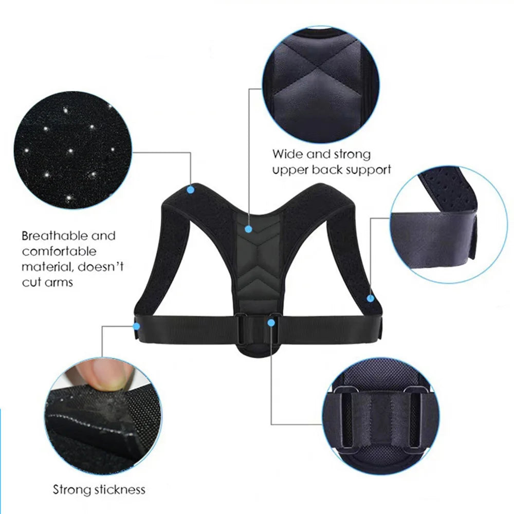 Upper Back Support Posture Band Braces Clavicle As Support Back Straightener Shoulder For Men And Women，Improve Your Posture