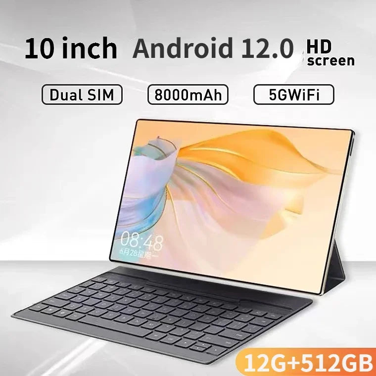2025 Android 12.0 Tablet PC 10.1 Inch 12GB RAM 512GB ROM WIFI GPS 4G LTE Phone Tablet Gifts Tablet