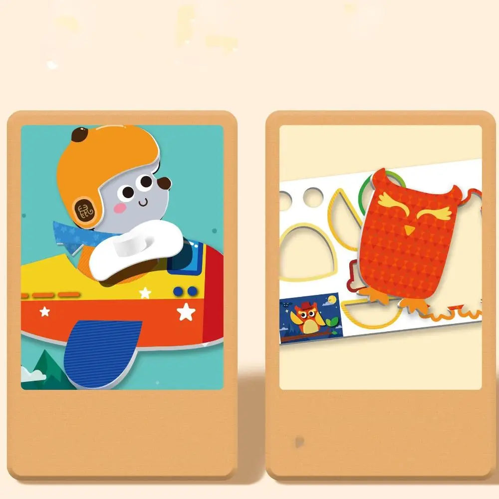 Educational Toys 3D Stereoscopic Sticker Handmade Montessori DIY Paste Material Kit Self-adhesive Cute Animals Sticker Book Kids