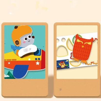 Educational Toys 3D Stereoscopic Sticker Handmade Montessori DIY Paste Material Kit Self-adhesive Cute Animals Sticker Book Kids