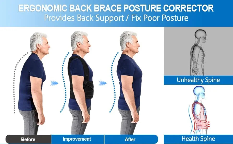 1Pcs Back Brace Posture Corrector for Women Men, Back Straightener Posture Corrector, Back Pain, Adjustable Posture Trainer