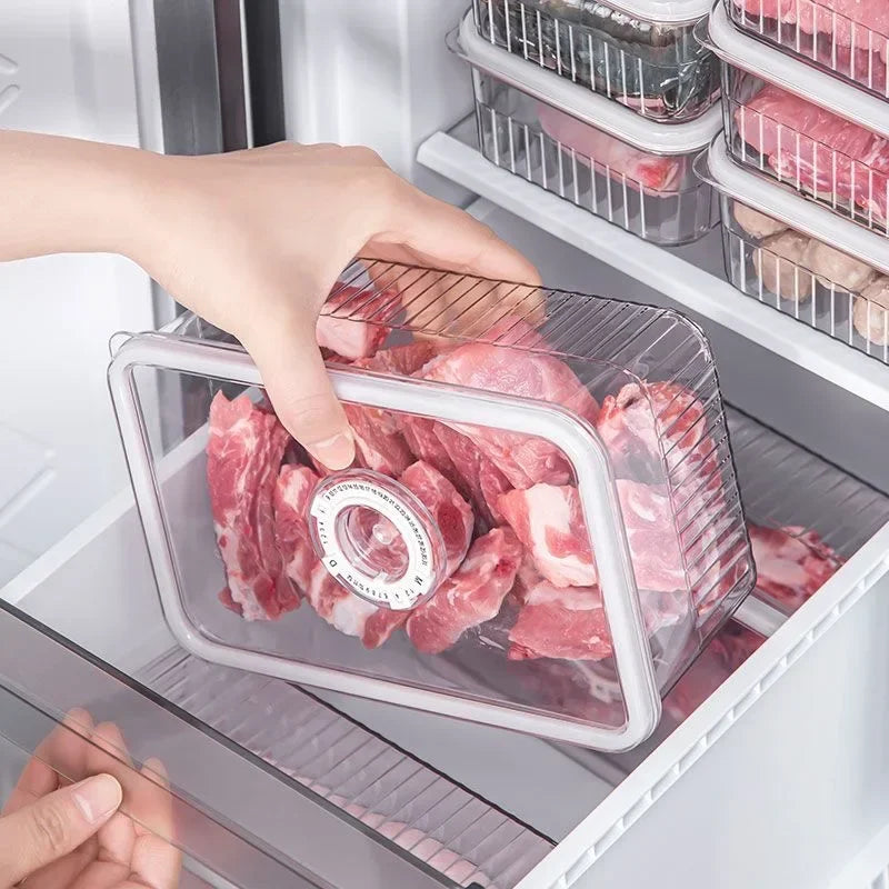 Transparent Fridge Organizer Food Storage Containers Fresh Vegetable Fruit Baskets Refrigerator Storage Box Kitchen Organizer