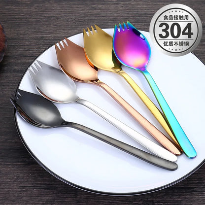 304 Stainless Steel Salad Spoon Fork Spoon Set Spoon Gift Fork Fruit Fork Soup Spoon Western Food Fork Spoon Children's Spoon