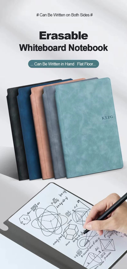 Erasable Whiteboard Notebook A5 Leather Portable Drafting Notebook Writing Board Desktop Memo Pad