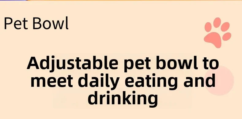 Pet Feeder Slow Feed Bowls Double Bowls Foldable with 3 Adjustable Height Suitable for Pets of Different Heights Water Feeding