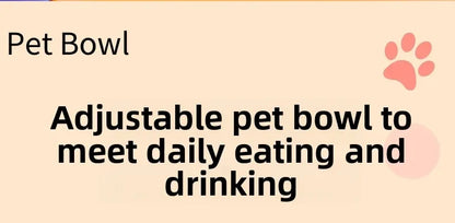 Pet Feeder Slow Feed Bowls Double Bowls Foldable with 3 Adjustable Height Suitable for Pets of Different Heights Water Feeding