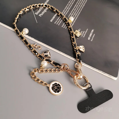 Mobile Phone Lanyard Pickup Carrying Chain Short Wrist Strap Style Phone Universal 5 Lipstick Strap Small Fragrant Wind Pendant