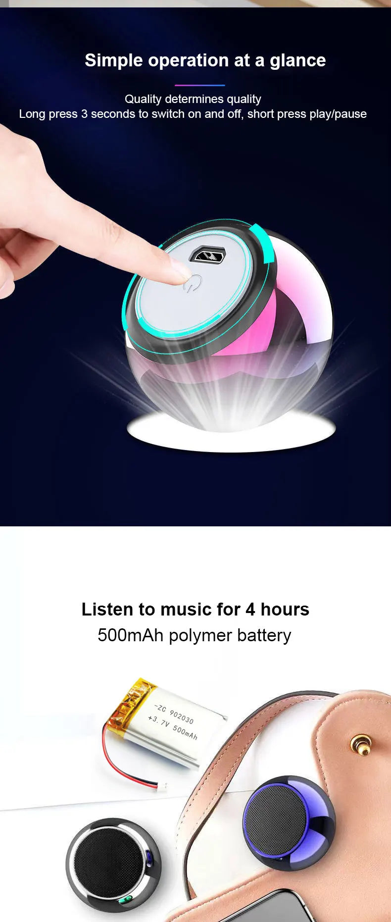 M3 Wireless Bluetooth Speaker Sound Box Audience Metal Stereo Surround Subwoofer Small Mini Portable Bluetooth Speakers