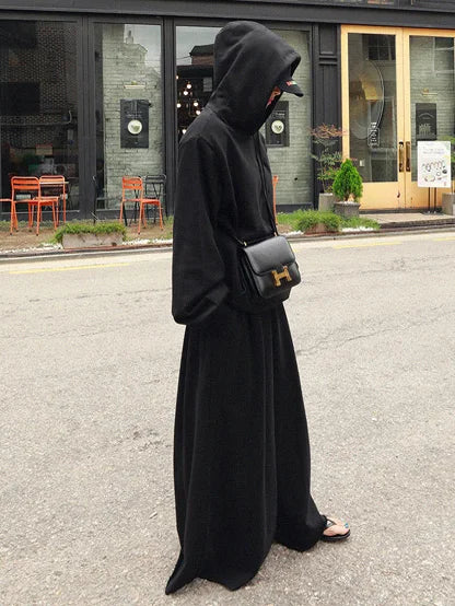 UOOZEE 2025 New Women Palazzo Pants Black Grey Color Spring Summer Fashion Casual High Waisted Wide Leg Trousers Bottoms