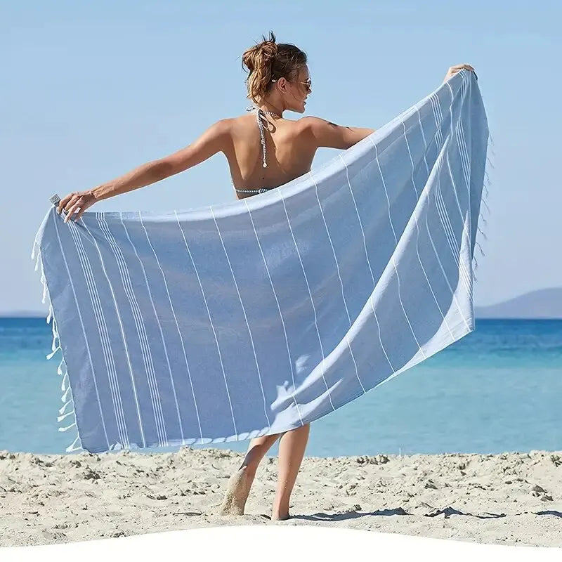 100X180cm Turkish Beach Towel Oversized Sand Free Tassel Quick Dry Swim Extra Large Light Travel for Adults Gifts Accessories ﻿