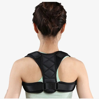 Polyester Back Straightener Adjustable Breathable Back Posture Corrector Black Support Back Brace Posture Corrector Fitness