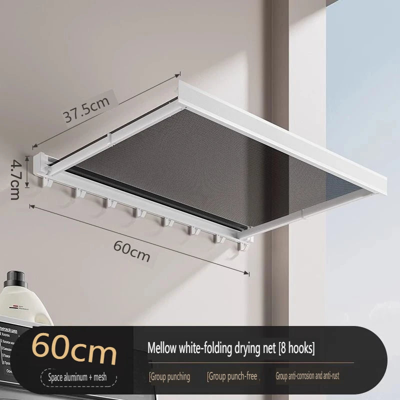 Balcony Drying Racks Retractable Drying Net Foldable Multifunctional Stainless Steel Sock Wall Shelf Bathroom Portable Organizer