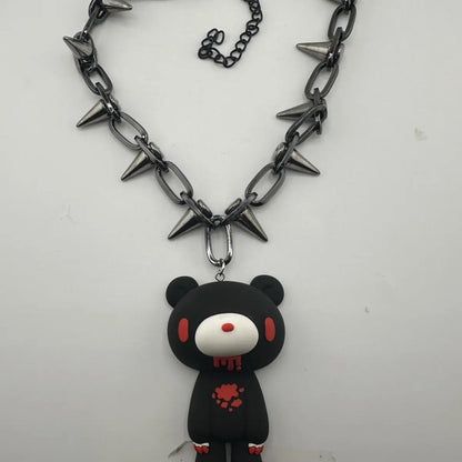 Accessories Series Cute Creative Handmade Melancholic Bear Necklace Fashion Accessories Y2k Style Accessories Children'S Gifts