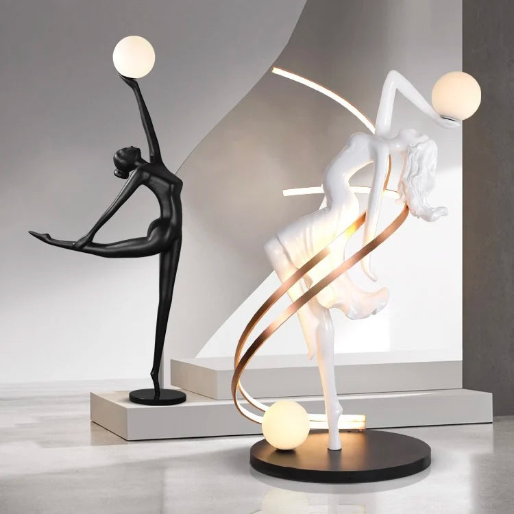 Misha White Goddess Statue Floor Lamp , Liberty Sculpture Floor Lamp , Art Human Floor Lamp