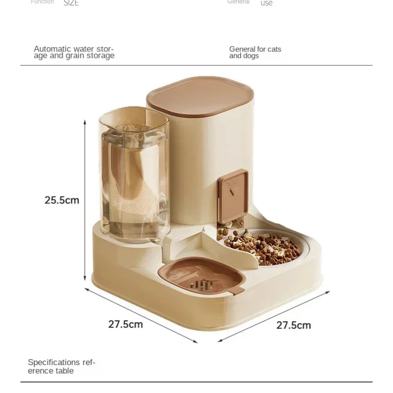 Pet Cat Automatic Feeder, Water Dispenser, Large Capacity Dry Wet Separation Food Container, Pet Supplies