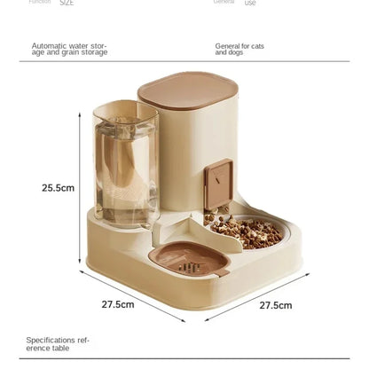 Pet Cat Automatic Feeder, Water Dispenser, Large Capacity Dry Wet Separation Food Container, Pet Supplies