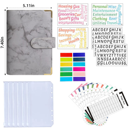 A6 Binder Cash Envelopes for Budgeting Money Organizer for Cash Money Envelopes for cash Leather A6 Binder with zipper