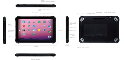 12.2-inch Rugged Tablet 5G Notebook with Android 11 OS, RAM 8GB ROM 128GB，13mp Camera, IP65 protection Industrial tablet