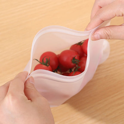 Reusable Food Storage Bag Stand Up Zip Shut Bag Leakproof Containers Fresh Vegetables Fruits Storage Bag Fresh Wrap Ziplock Bag