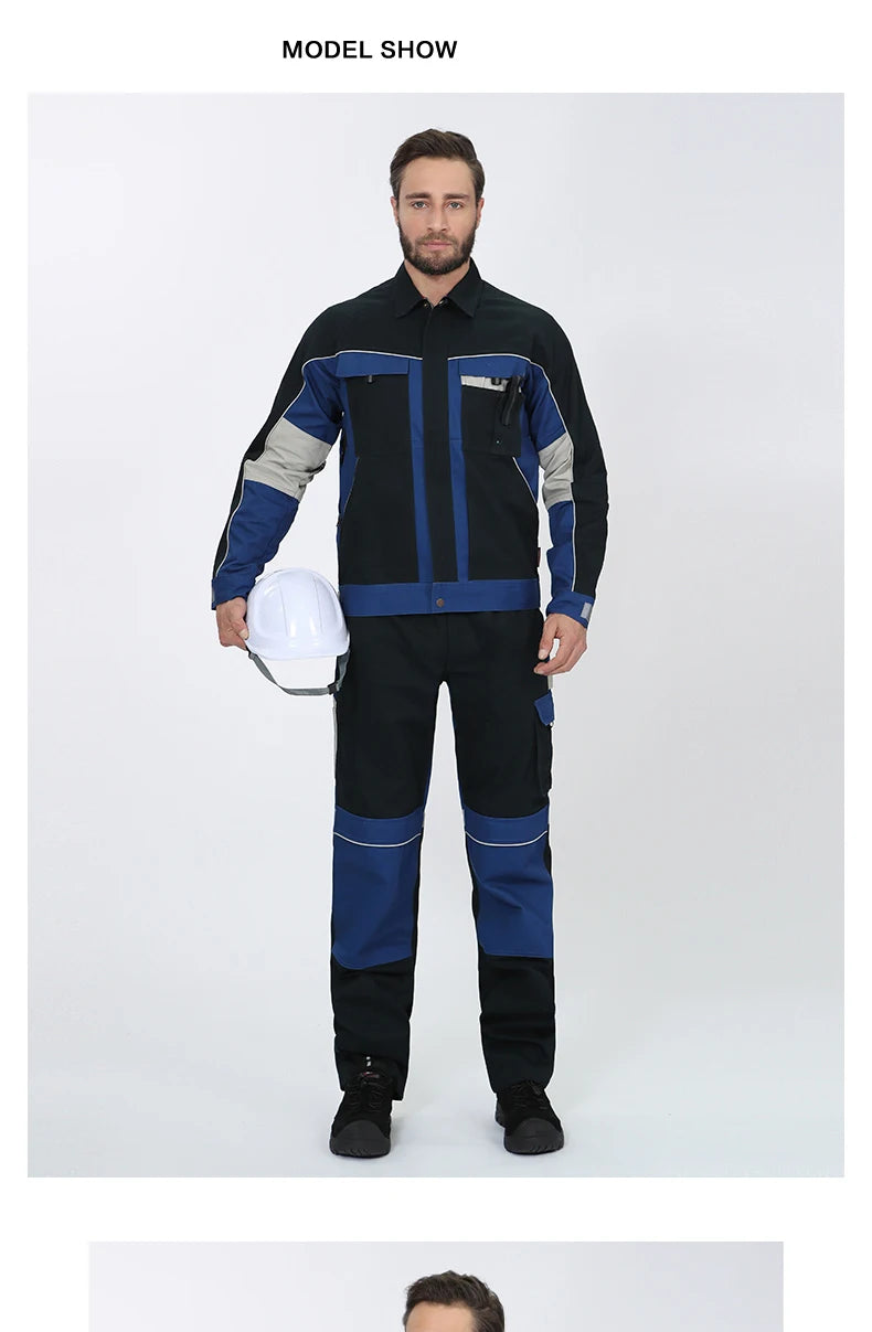 100% Cotton Cargo Pants for Men with Reflective Stripes Working Pants Men Workwear Cargo Trousers Multi Pocket Cargo Pants