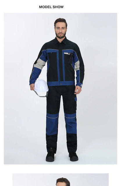 100% Cotton Cargo Pants for Men with Reflective Stripes Working Pants Men Workwear Cargo Trousers Multi Pocket Cargo Pants