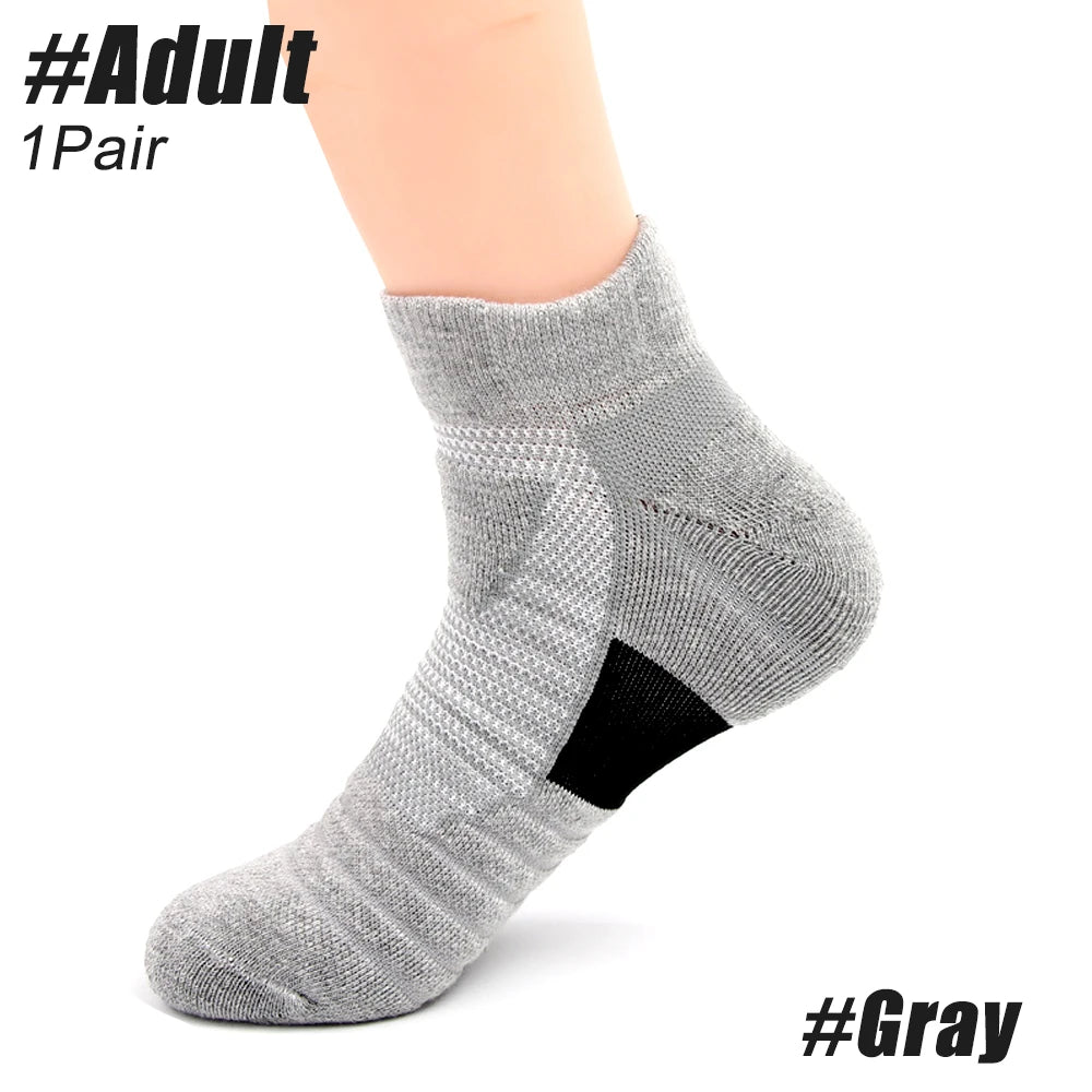 Anti-slip sports socks for men, solid color compression socks for cycling, running, football, basketball, soccer, 1pair