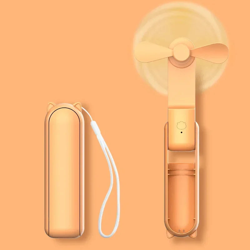 Candy colored portable fan mini handheld fan unique design portable personal handheld fan USB charging with powerful turbo wind