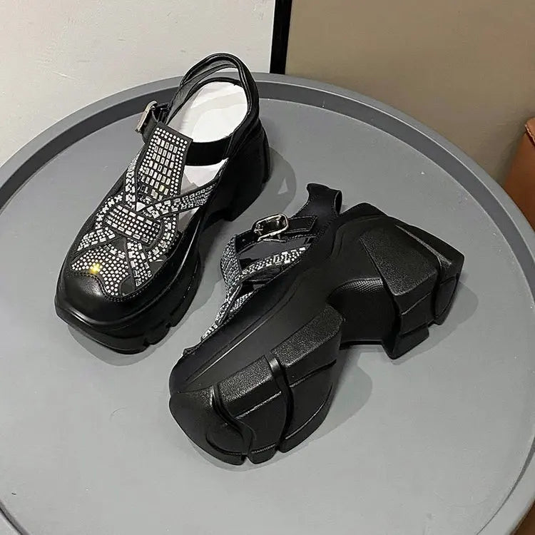 Fashion Brand High Heels Shoes Beach Slippers Chunky Sandals Designer Women Platform Shoes 2025 Summer New Pumps Women Sandals