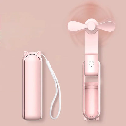 Candy colored portable fan mini handheld fan unique design portable personal handheld fan USB charging with powerful turbo wind