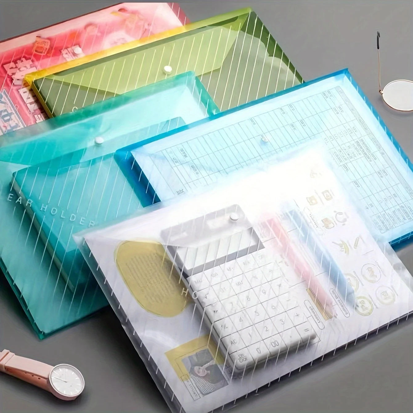 10pcs A4 Transparent Plastic Folder Filing Organiser Student Folder Folder Stationery Student Supplies