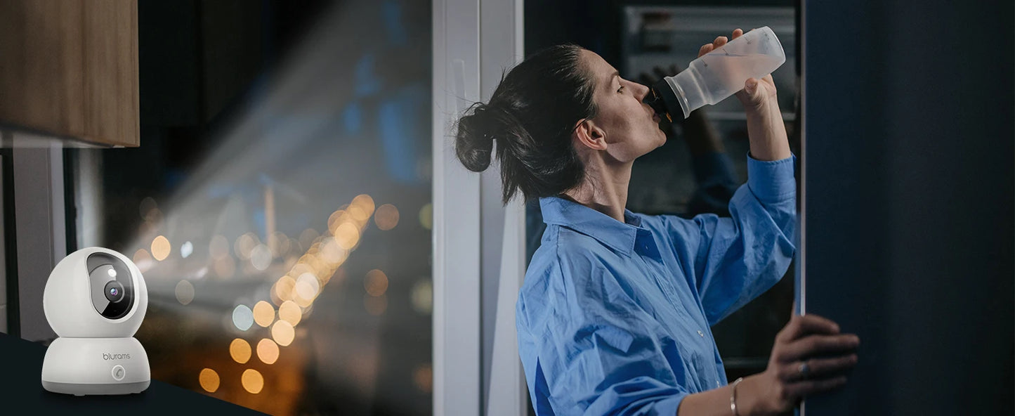 blurams Indoor Security Camera 2K, Home Security Camera for Dog/Baby Monitor/Elder, Security Camera with One-Touch Call, Color N