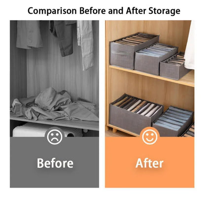 Foldable Storage Organizers Drawer Closet Divider Boxes for Jeans Socks Bra Wardrobe Clothes Storage Underwear Organizers Sets