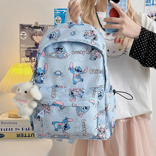 New Student Backpacks Stitch Printed Schoolbags Trendy Backpacks Large-capacity Lightweight Student Casual Bags Anime Schoolbags