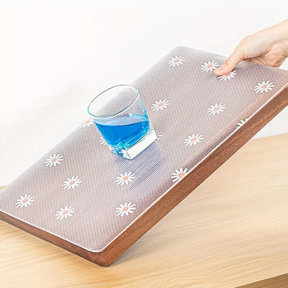 1 Roll Daisy Shelf Liner Kitchen Cabinet Pad Paper Non-Slip Refrigerator Liner Waterproof Fridge Pad Cupboard Mat Drawer Liner
