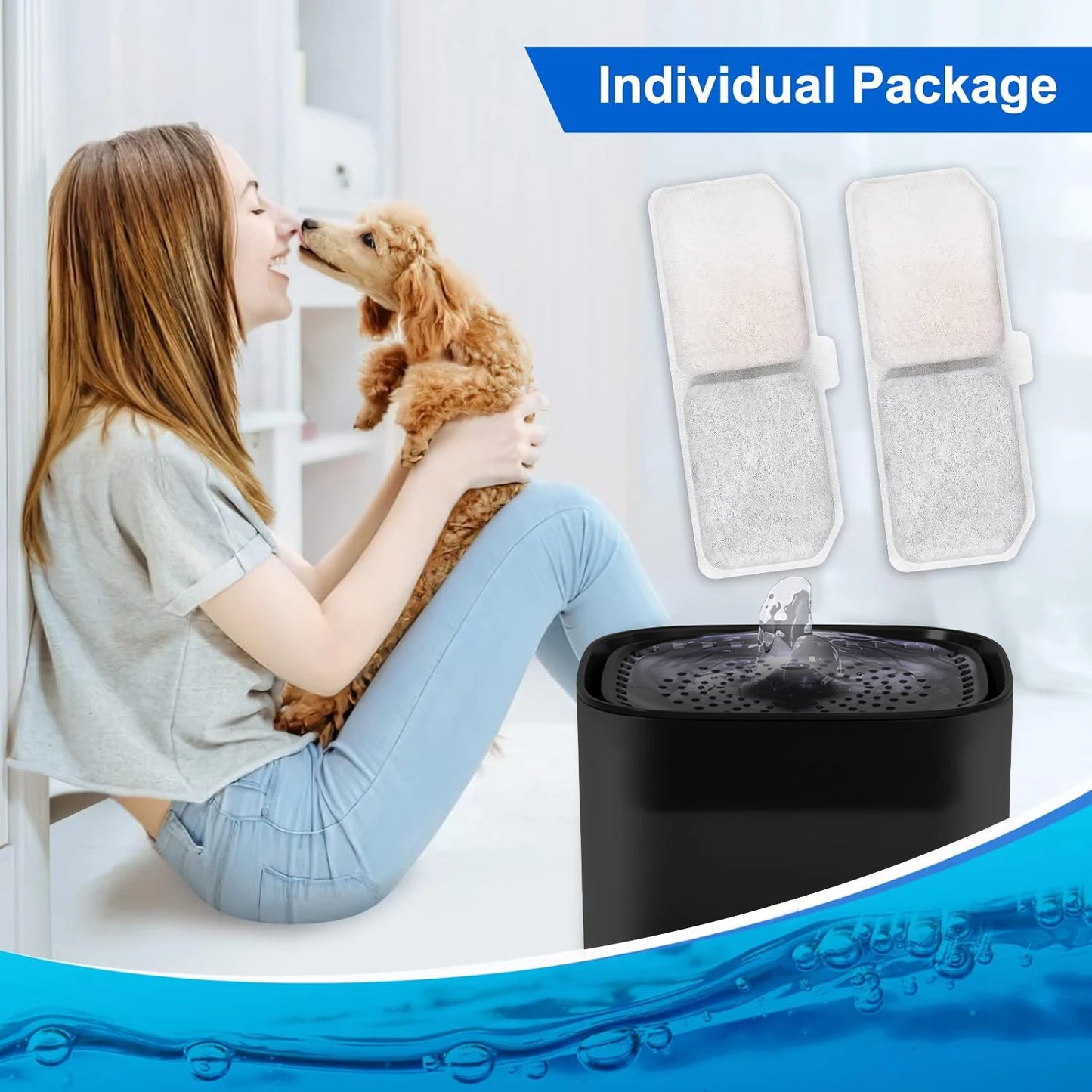 6/12Pcs Cat Fountain Filters Set Pet Water Fountain Filters Replacement Activated Carbon Filter Cat Dog Drinking Fountain Filter