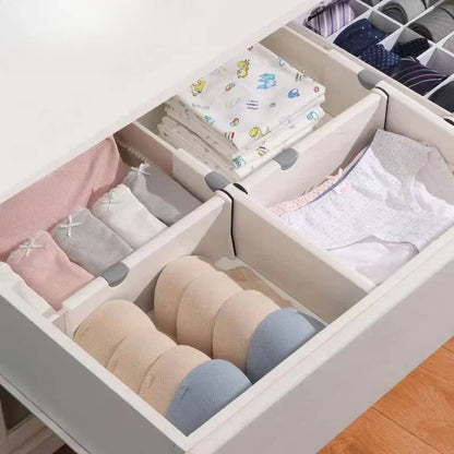 T Drawer Divider Adjustable Home Organization Dividers White Plastic Partition Holder Creative Retractable Drawer Dividers