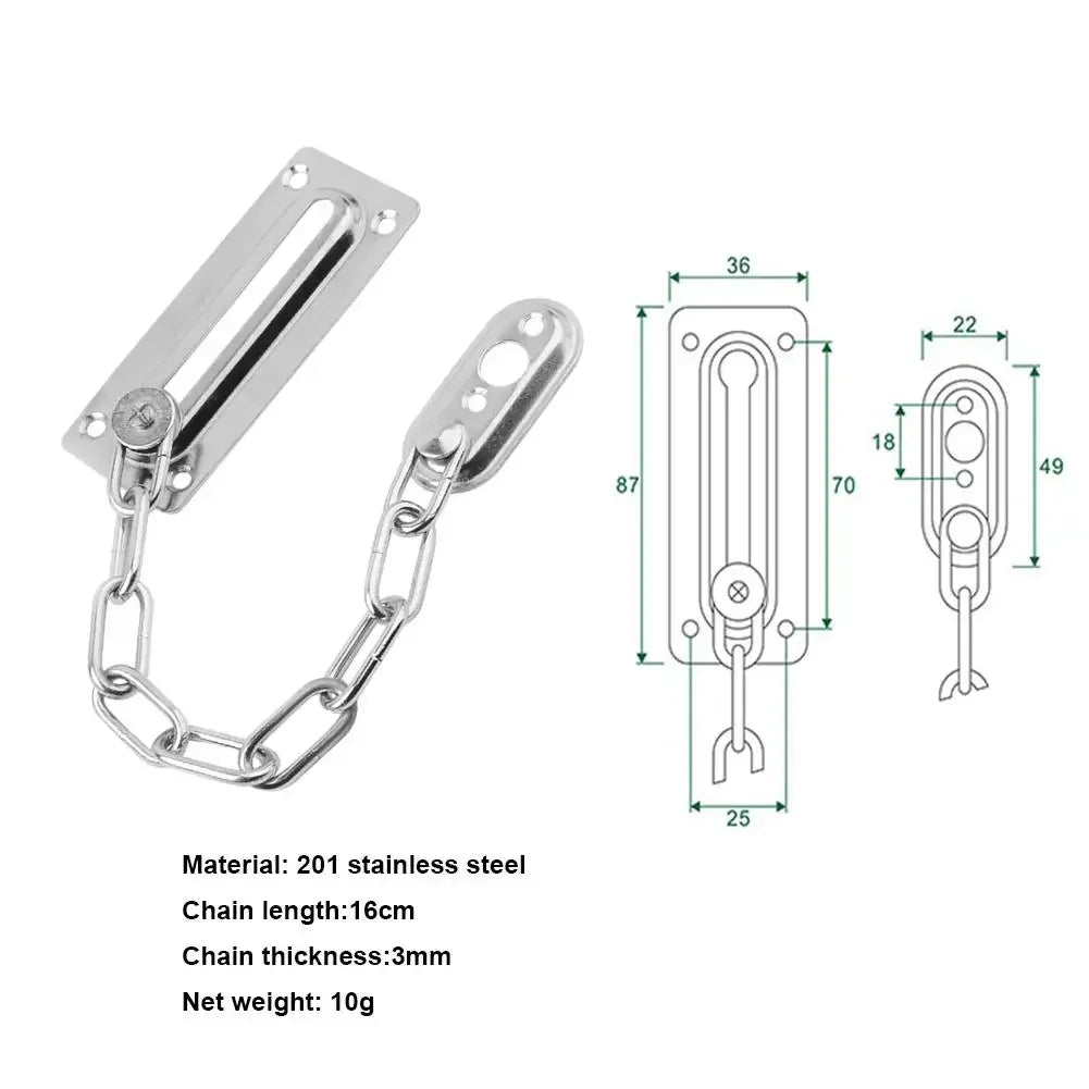 Door Chain with Lock Door Lock Bolt Chain Kids Safety Security Home Latch Buckle Guard Lock Anti-Theft Hotel Hardware Accessorie