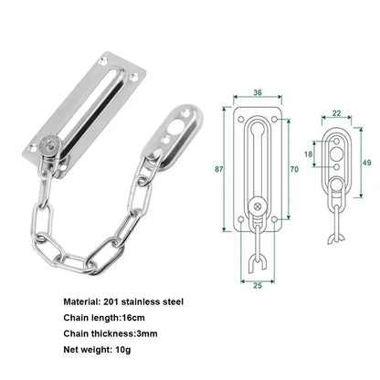 Door Chain with Lock Door Lock Bolt Chain Kids Safety Security Home Latch Buckle Guard Lock Anti-Theft Hotel Hardware Accessorie