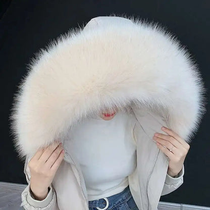Detachable Faux Fur Collar Extra Large Warm Fake Fur Scarf Wrap Evening Cape For Winter Womens Coat Faux Fur Hood Ttrim Collar