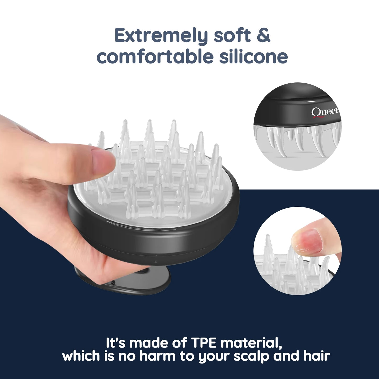 Scalp Massager Hair Growth Scalp Scrubber with Soft Silicone Bristles for Hair Growth Dandruff Removal, Hair Shampoo Brush Scalp